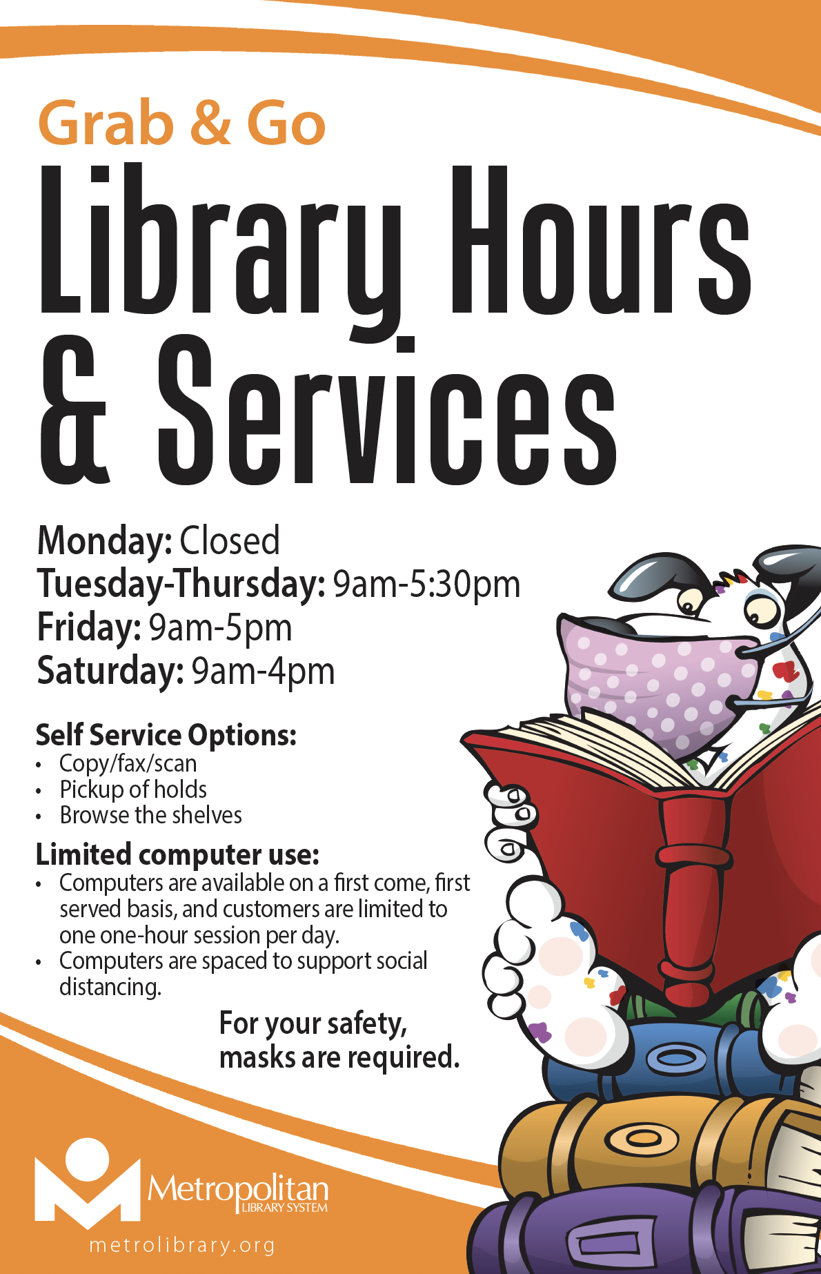Library Hours and Services (11x17 in) - WR March 2021