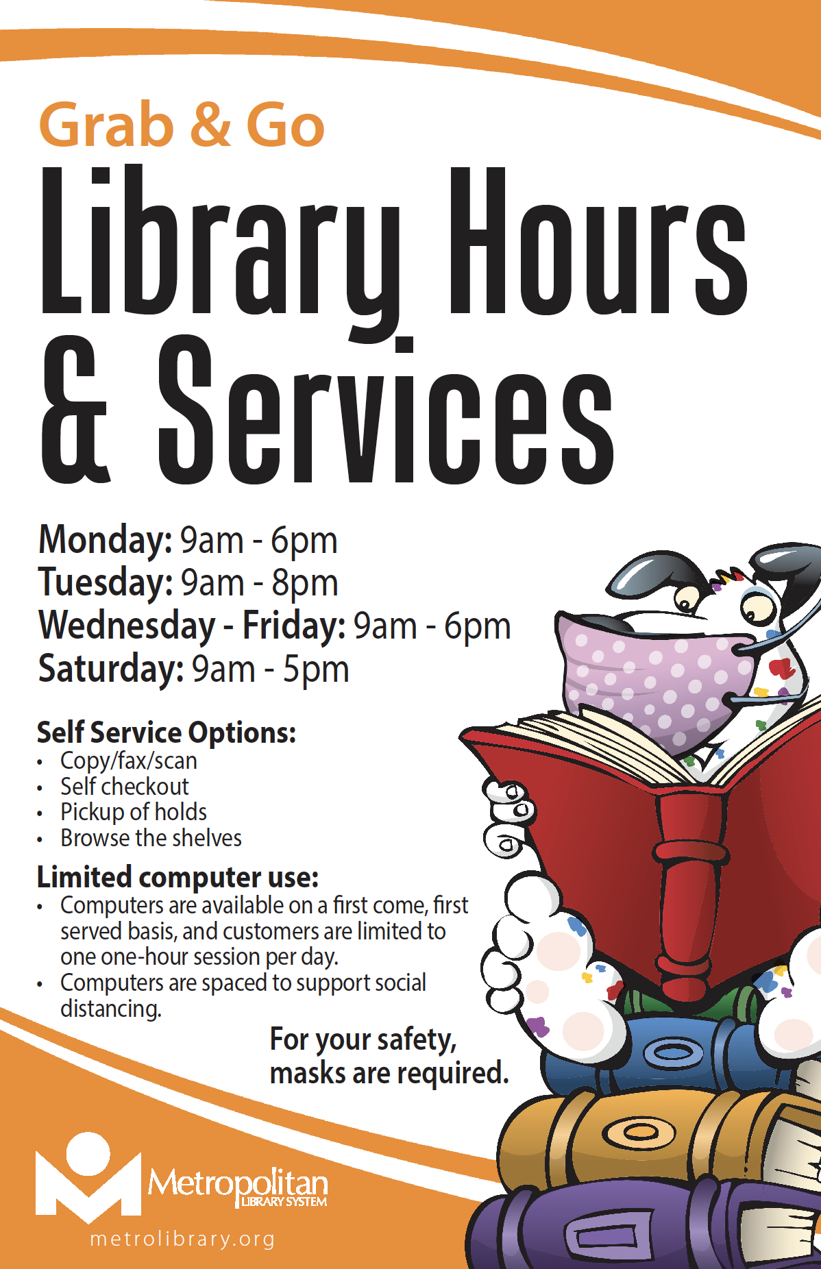 Library Hours and Services - HR, JN & LU March 2021