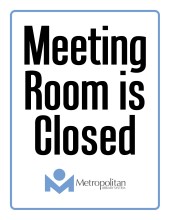 Meeting Room Closed Sign 8.5x11